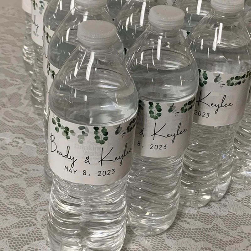 Personalized Wedding Water Bottle Labels for Engagement Bridal Shower Party