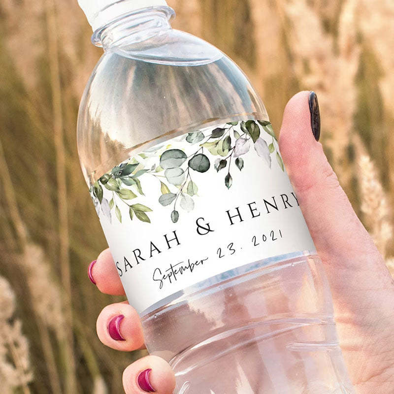 Personalized Wedding Water Bottle Labels for Engagement Bridal Shower Party