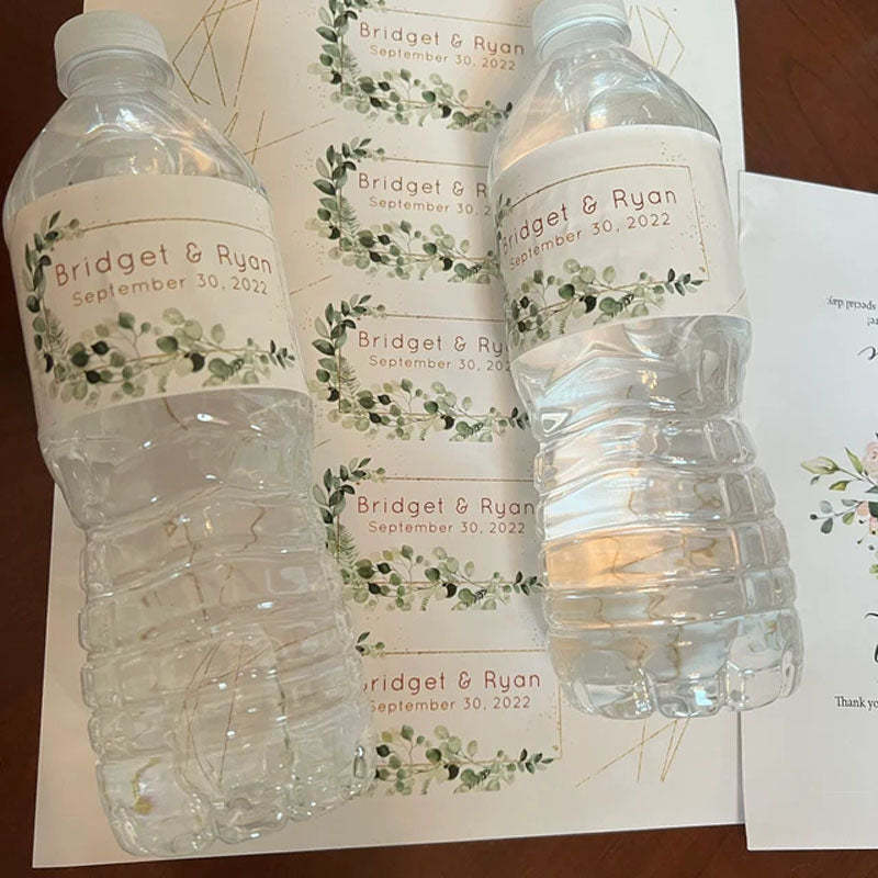 Personalized Wedding Water Bottle Labels for Engagement Bridal Shower Party