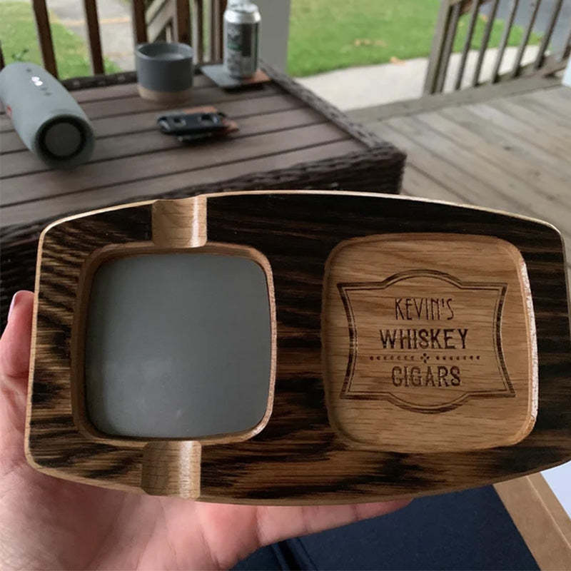 Toasted White Oak Whisky & Cigar Tray/ Groomsmen Gift