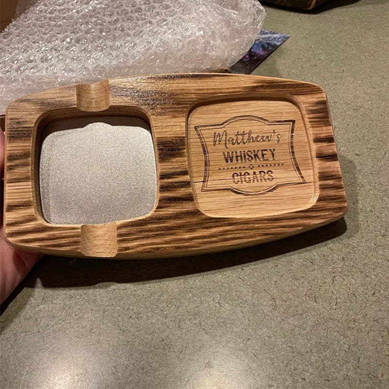 Toasted White Oak Whisky & Cigar Tray/ Groomsmen Gift