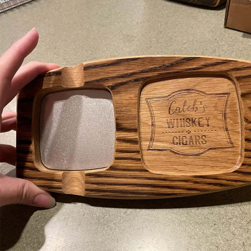 Toasted White Oak Whisky & Cigar Tray/ Groomsmen Gift