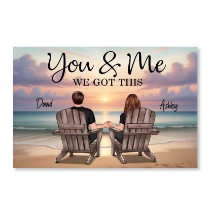 Eternal Sunset Personalized Beach Landscape Couple Poster Anniversary Gift Wedding Gift