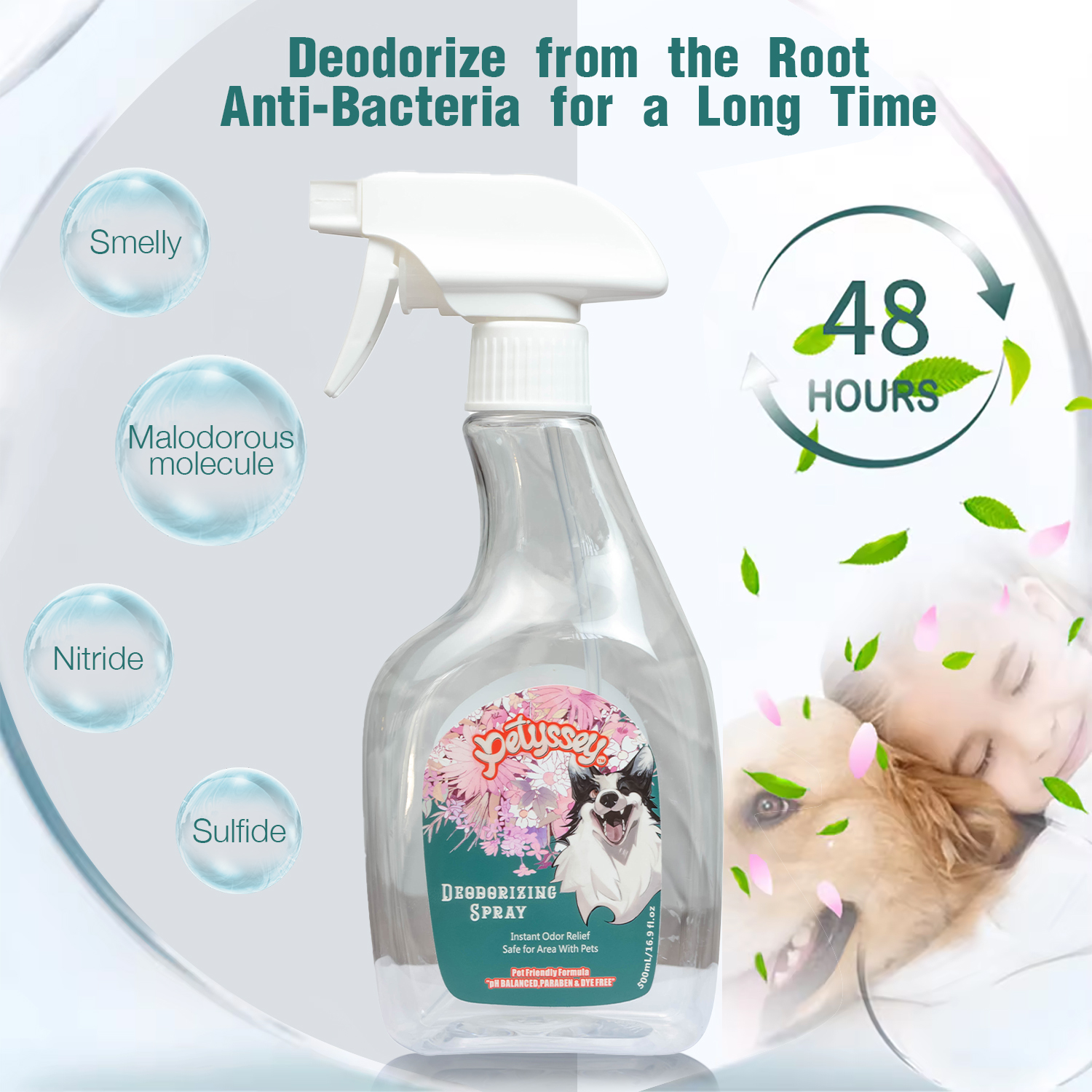 Pet Carpet Bathroom Odor Eliminator Deodorant Spray