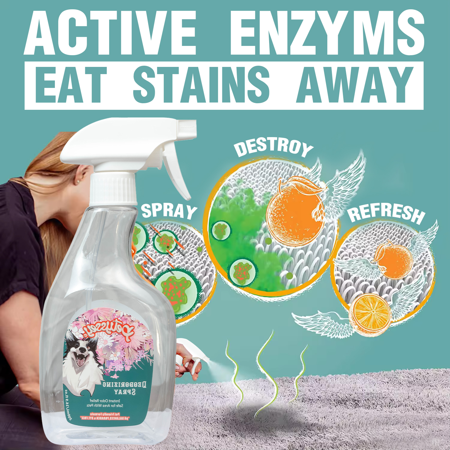 Pet Carpet Bathroom Odor Eliminator Deodorant Spray