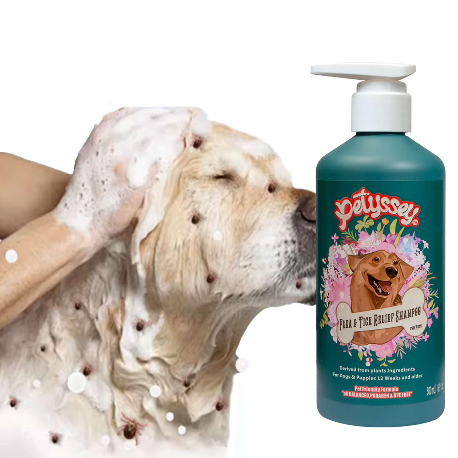 Pet Shampoo Wash Flea & Tick Relief Shampoo