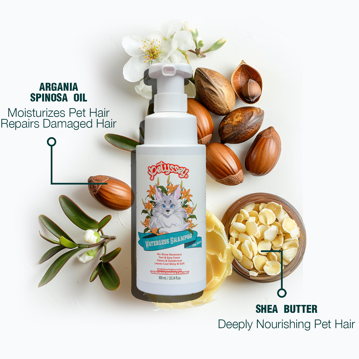 No Rinse Foam Waterless Pet Cat Shampoo