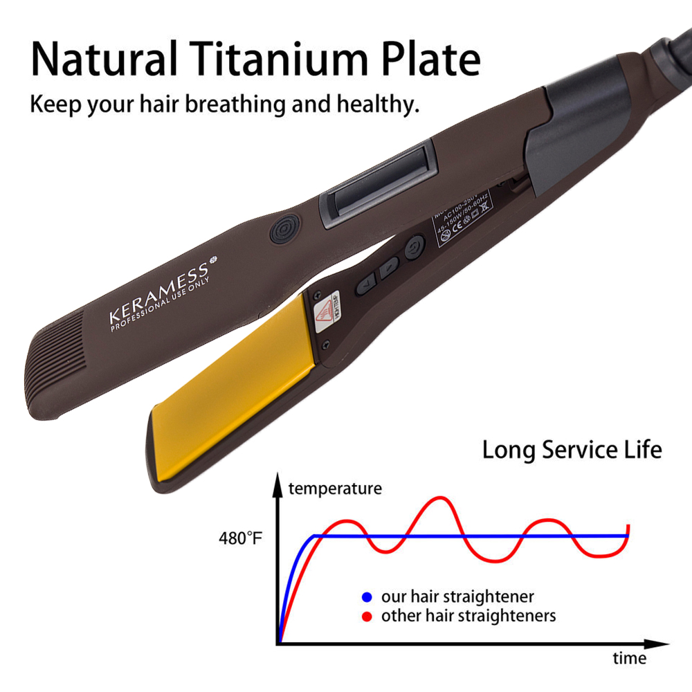  Hair Straightener Titanium Flat Iron 