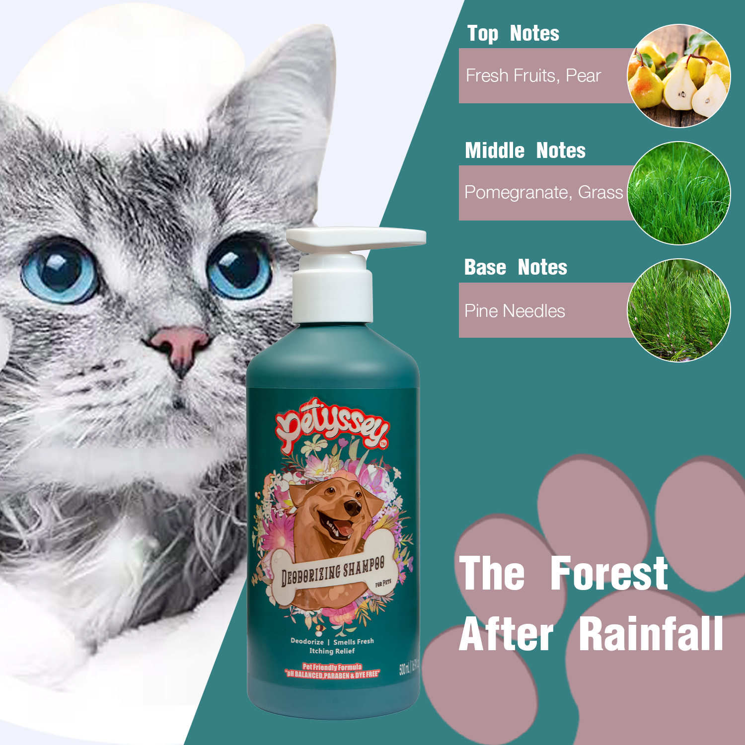 Eco-friendly Deodorizing Shampoo for Pets