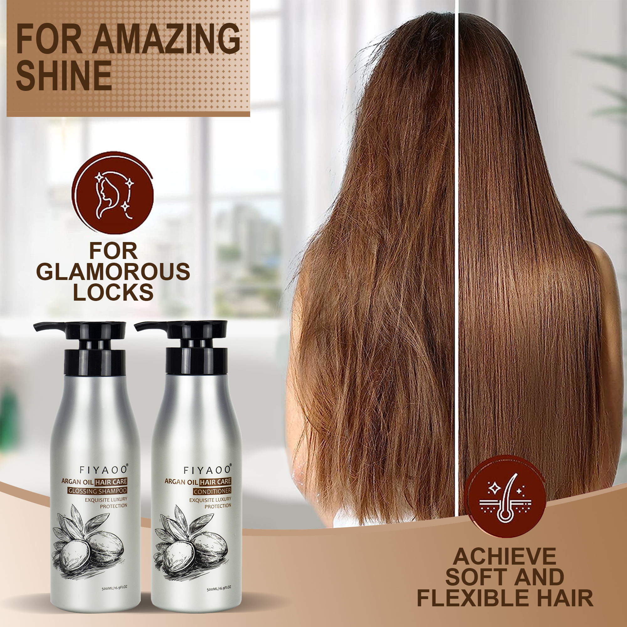 Fiyaoo Argan Shampoo Luxuriously 