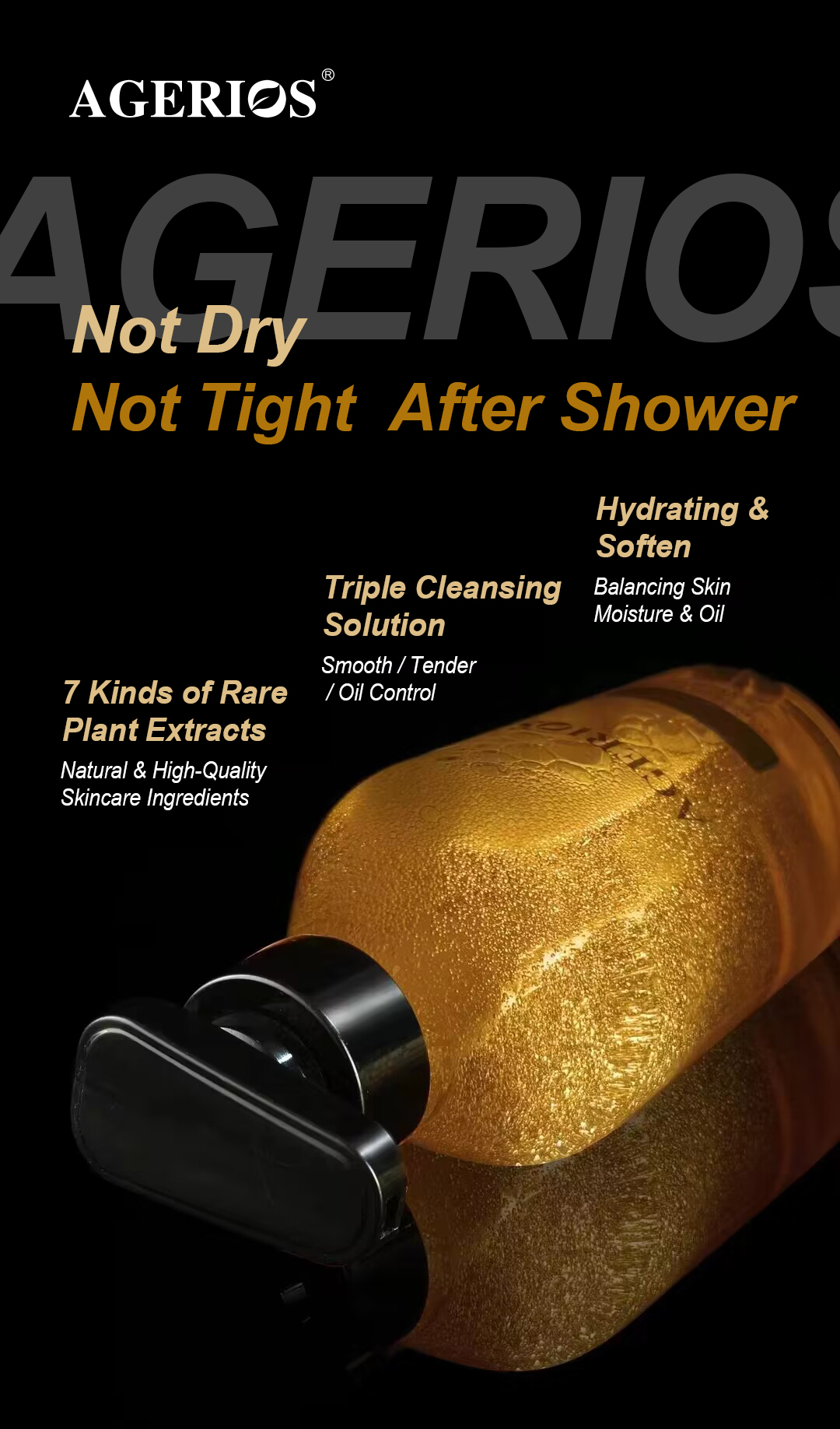  500ml Cleansing Softening Shower Oil Without Drying