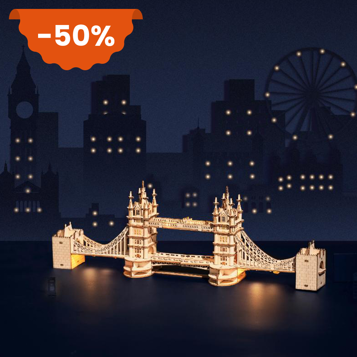Rolife Modern 3D Wooden Puzzle - Tower Bridge Architecture TG412