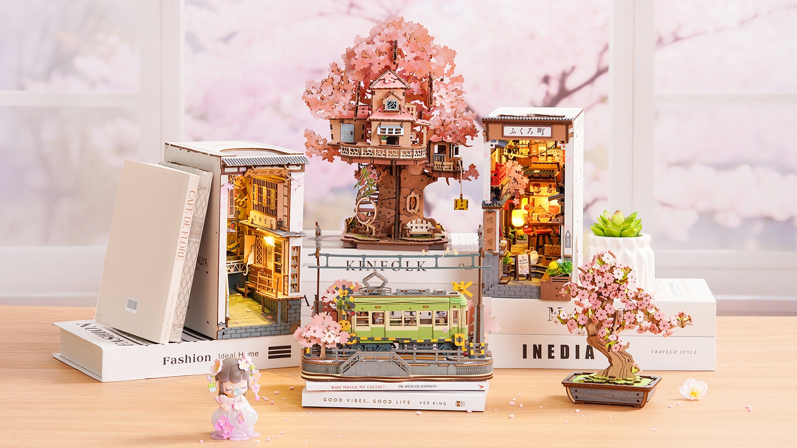 Rolife Cherry Blossom-themed 3D Puzzles
