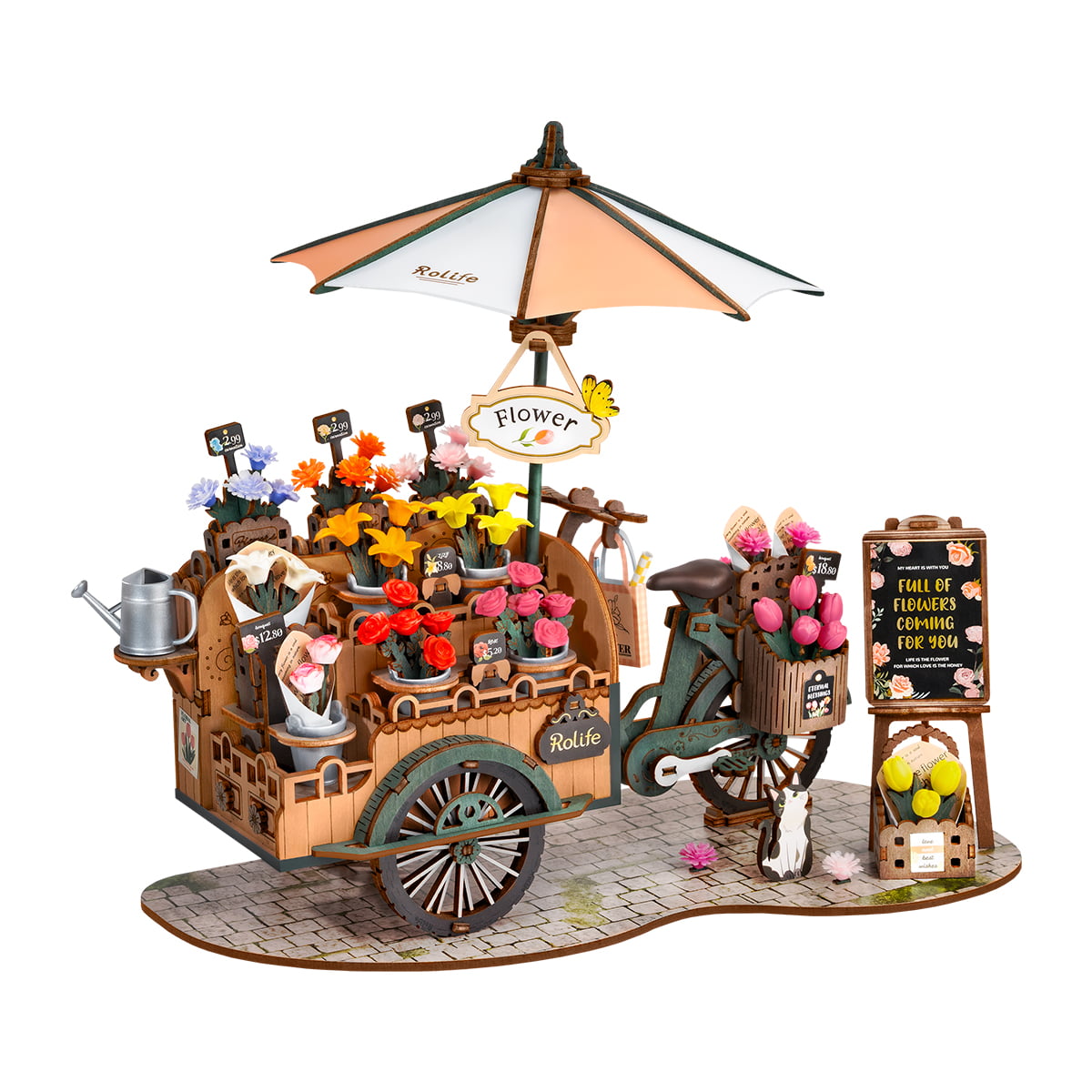 Rolife 3D Wooden Puzzle- Bloosom Cart