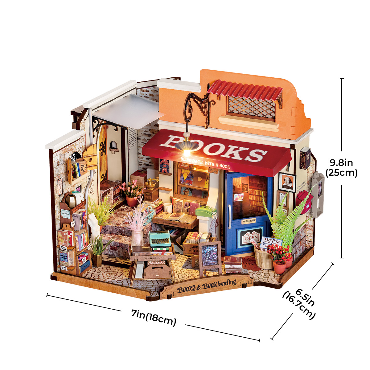 Rolife DIY Miniature House Kit - Corner Bookstore DG164
