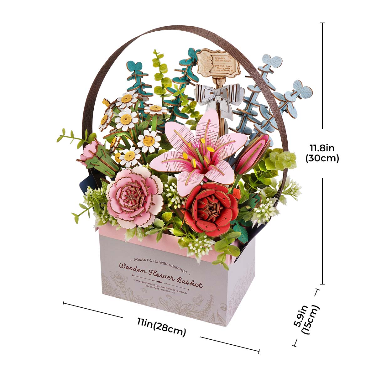 Wooden Flower Basket TW03H