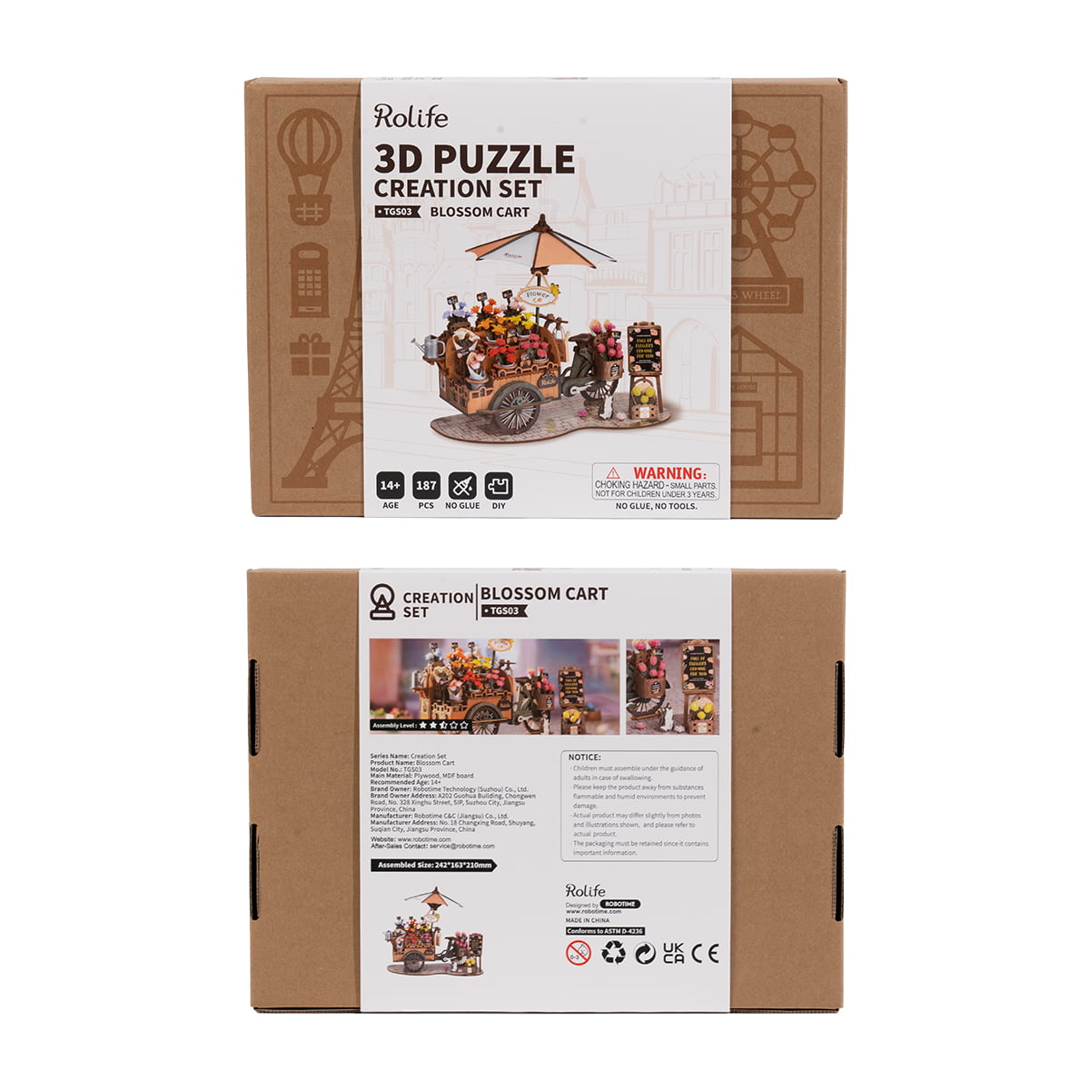 Rolife 3D Wooden Puzzle- Bloosom Cart