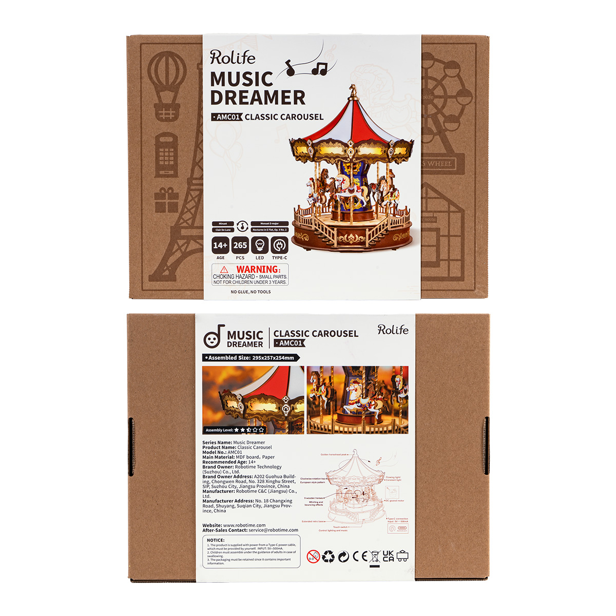 Rolife 3D Wooden Puzzle - Classic Carousel AMC01