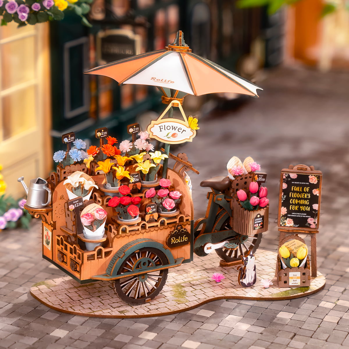 Rolife 3D Wooden Puzzle- Bloosom Cart