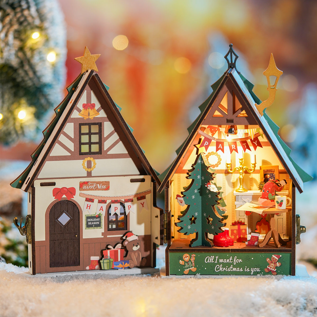 Rolife DIY Miniature House - Twinkling Christmas House DS036