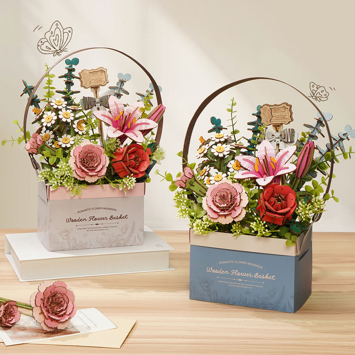 Wooden Flower Basket TW03H