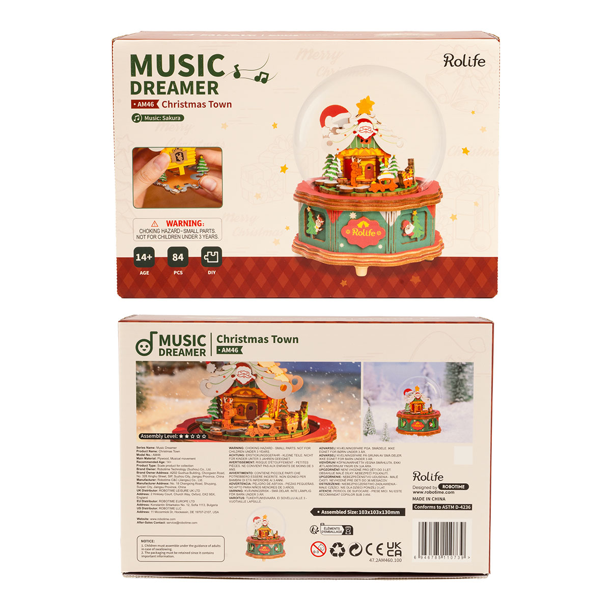 Rolife Music Box - Christmas Town AM46