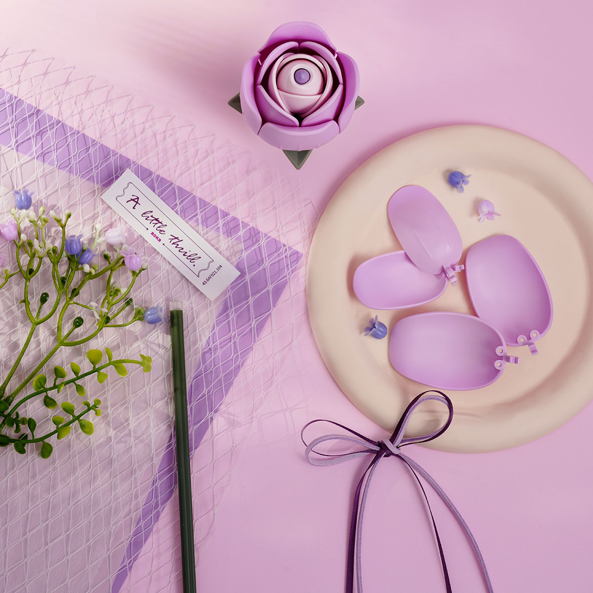 ros♡ ROKR Purple Rose DIY Bouquet 3D Puzzle AF021