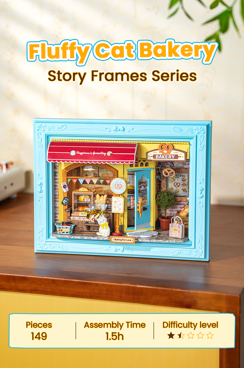 Rolife Fluffy Cat Bakery 3D Wooden Puzzle DP001