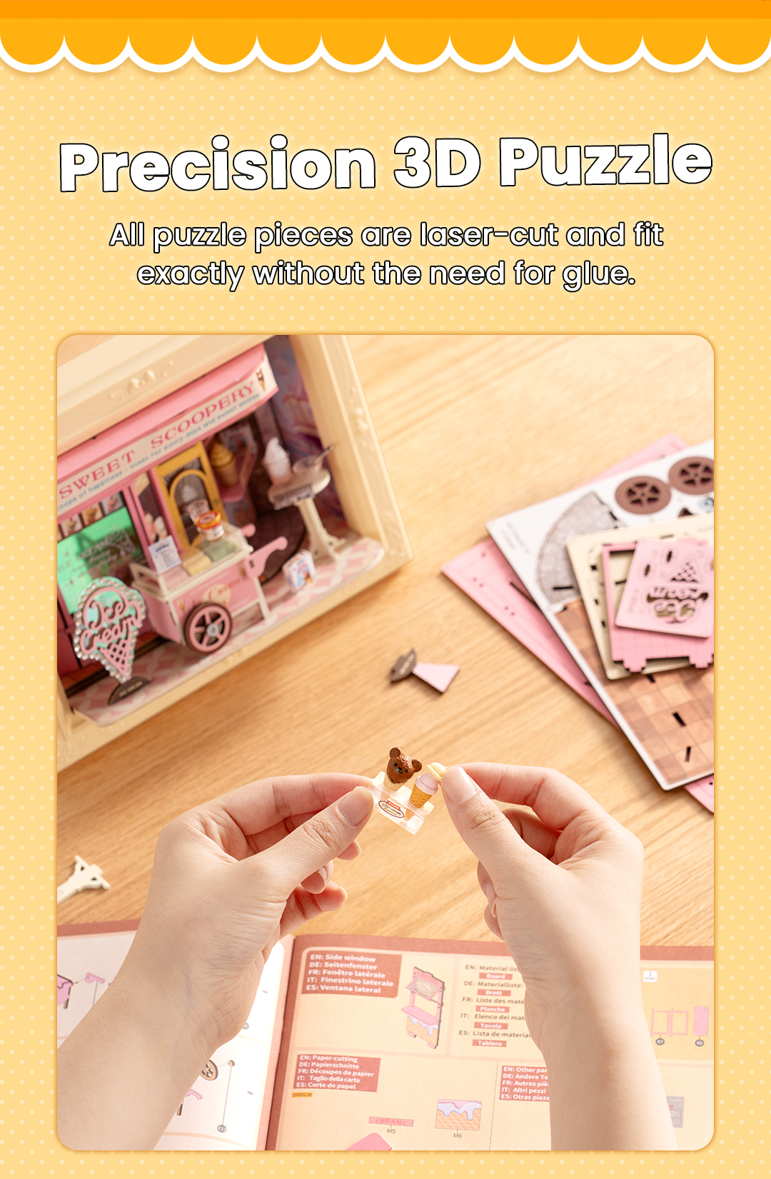 Rolife Sweet Scoopery Ice Cream 3D Wooden Puzzle DP002