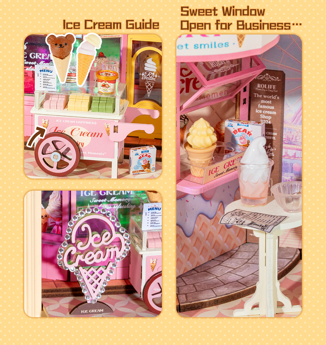 Rolife Sweet Scoopery Ice Cream 3D Wooden Puzzle DP002 – Rolife