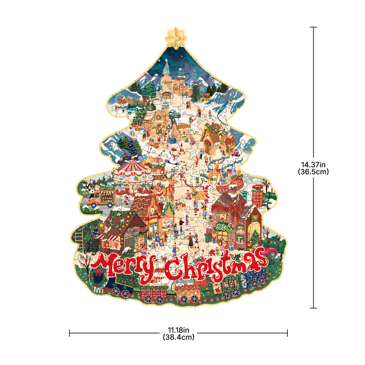 Rowood Christmas Town Wooden Jigsaw Puzzle TA007