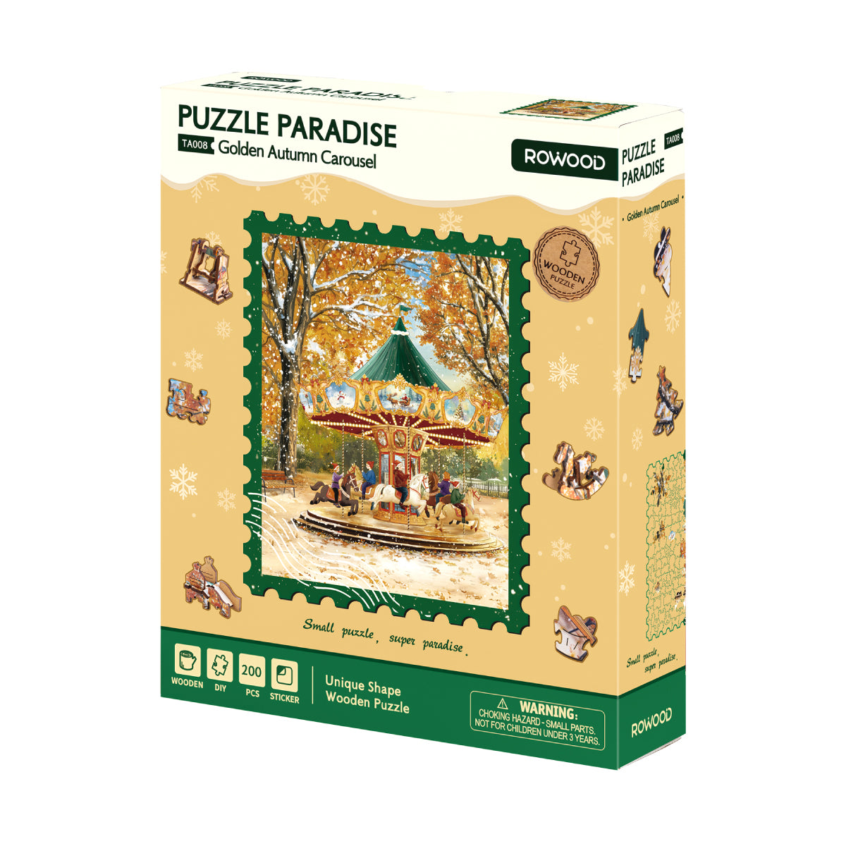 Rowood Golden Autumn Carousel Wooden Jigsaw Puzzle TA008