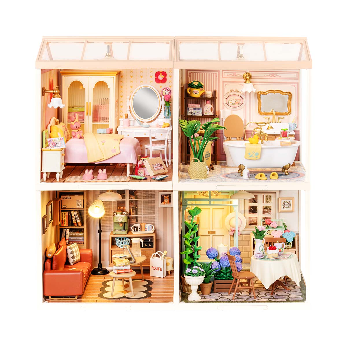 Rolife Super Creator Miniature House 4 in 1 Four Grid