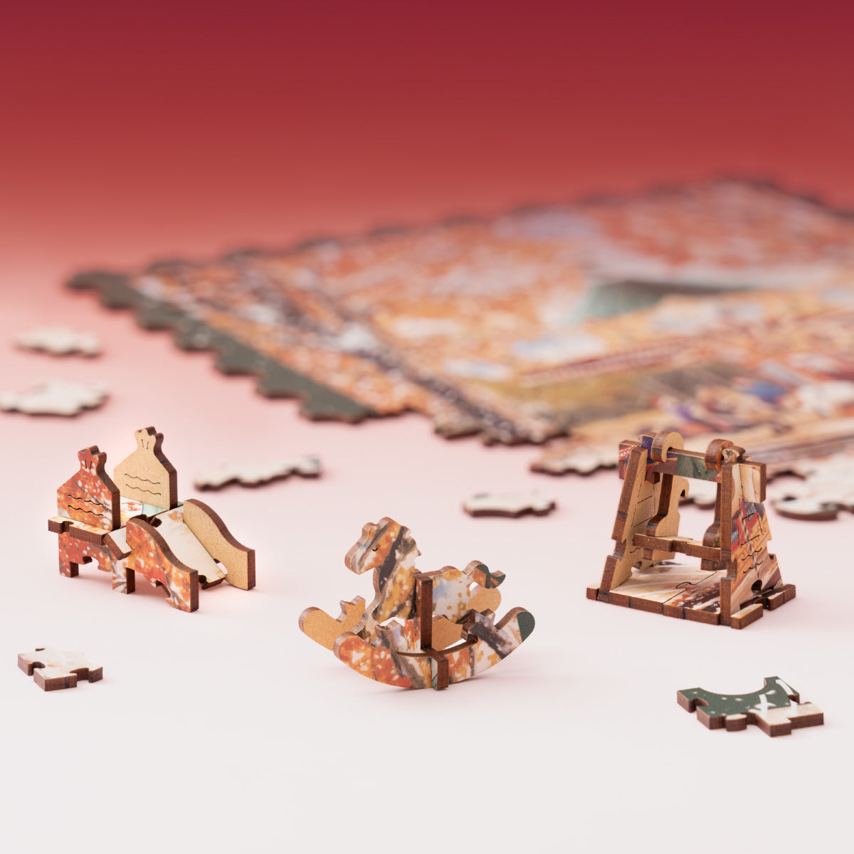 Rowood Golden Autumn Carousel Wooden Jigsaw Puzzle TA008