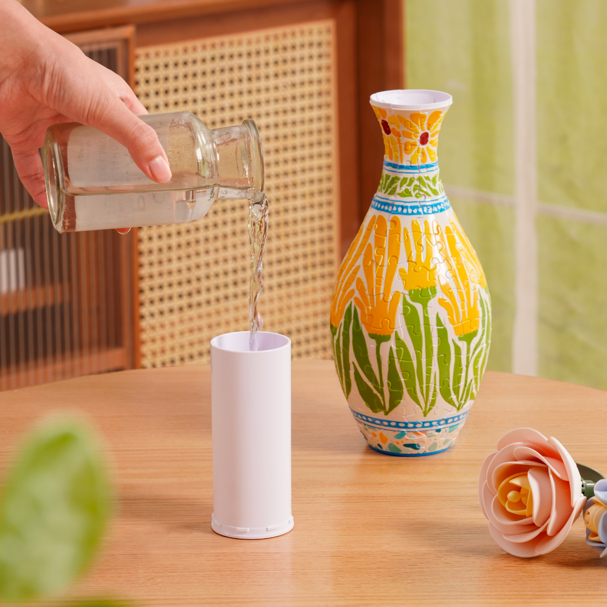 Puzzle Vase Summer Blossoms Sunset Mosaic VAS001