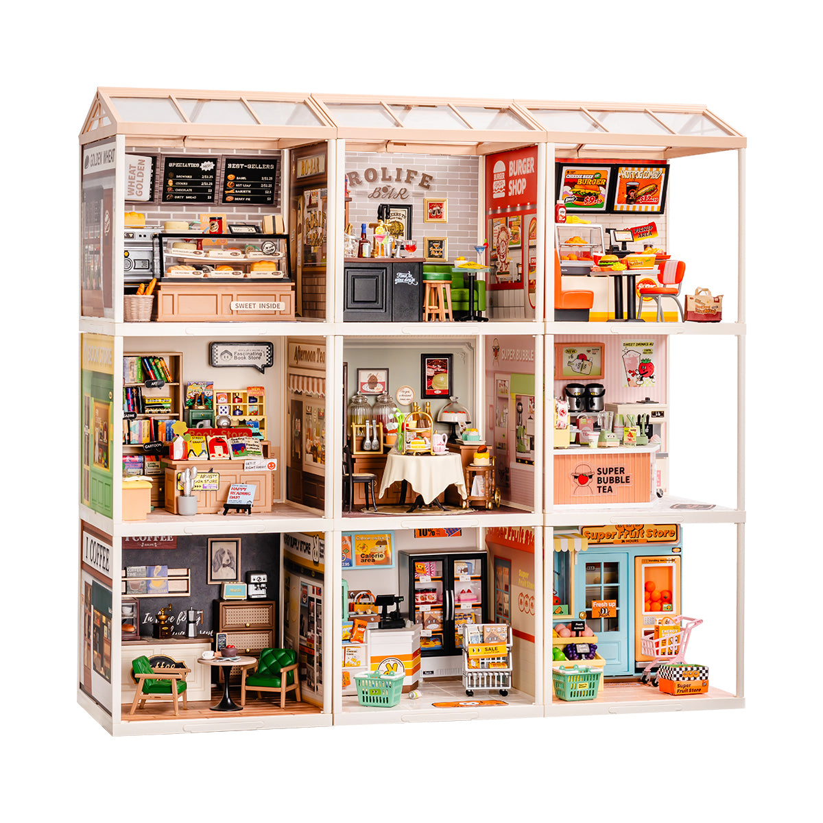 Rolife Super Creator Plastic Diy Mini House 9 in 1 Nine Grid