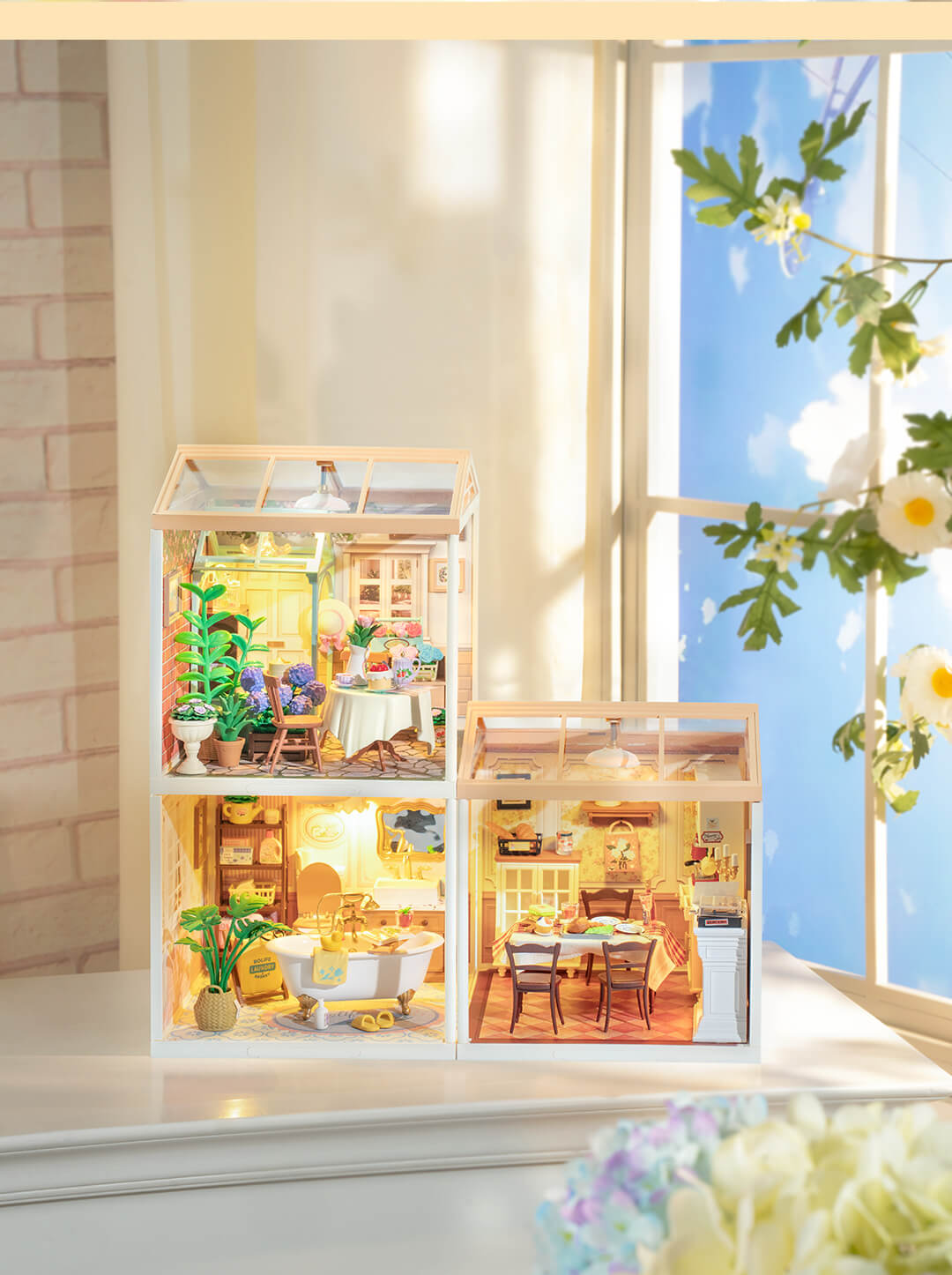 Rolife Blooming Tea Garden DW013B - Plastic Miniature House