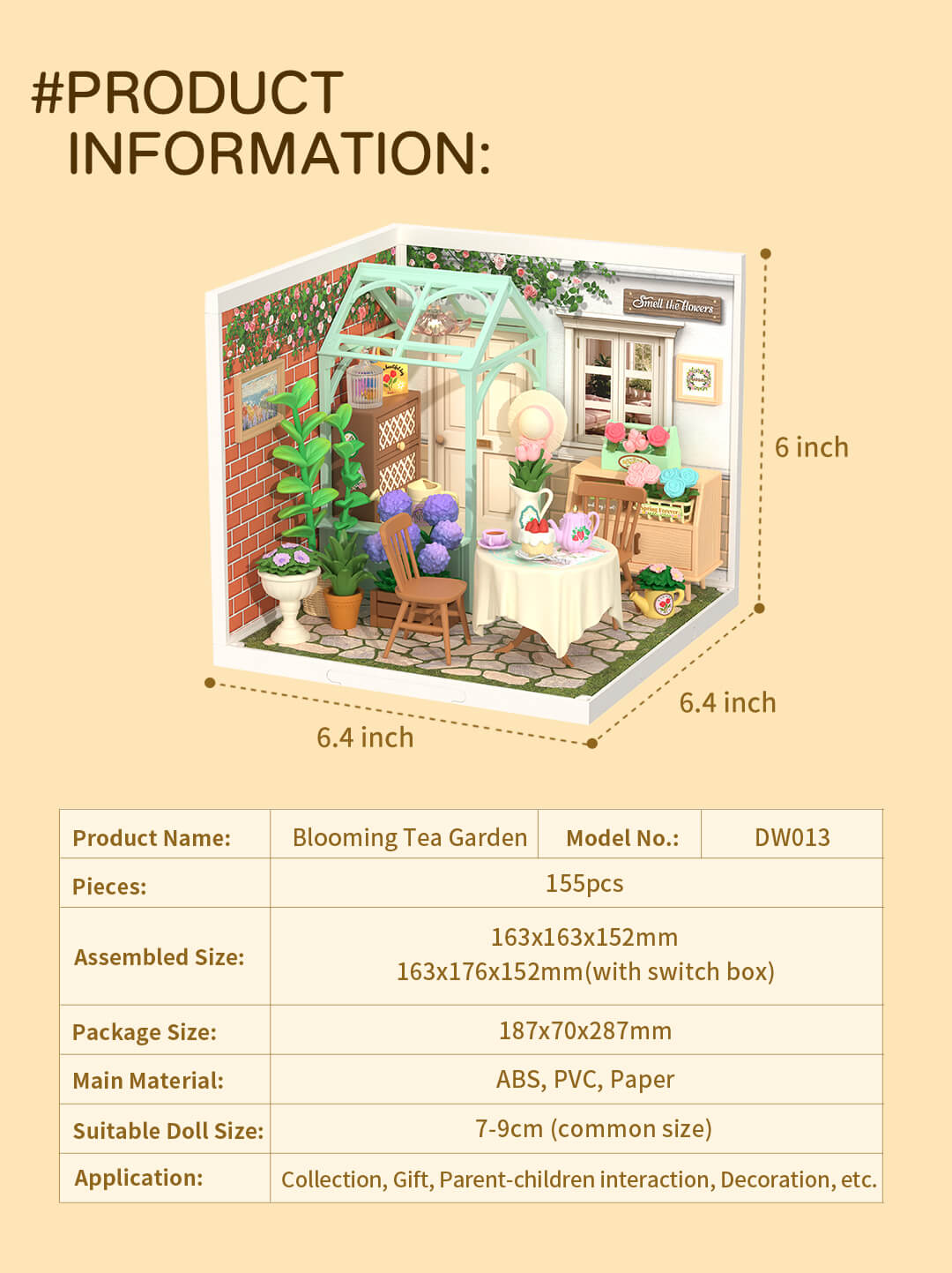 Rolife Blooming Tea Garden DW013B - Plastic Miniature House