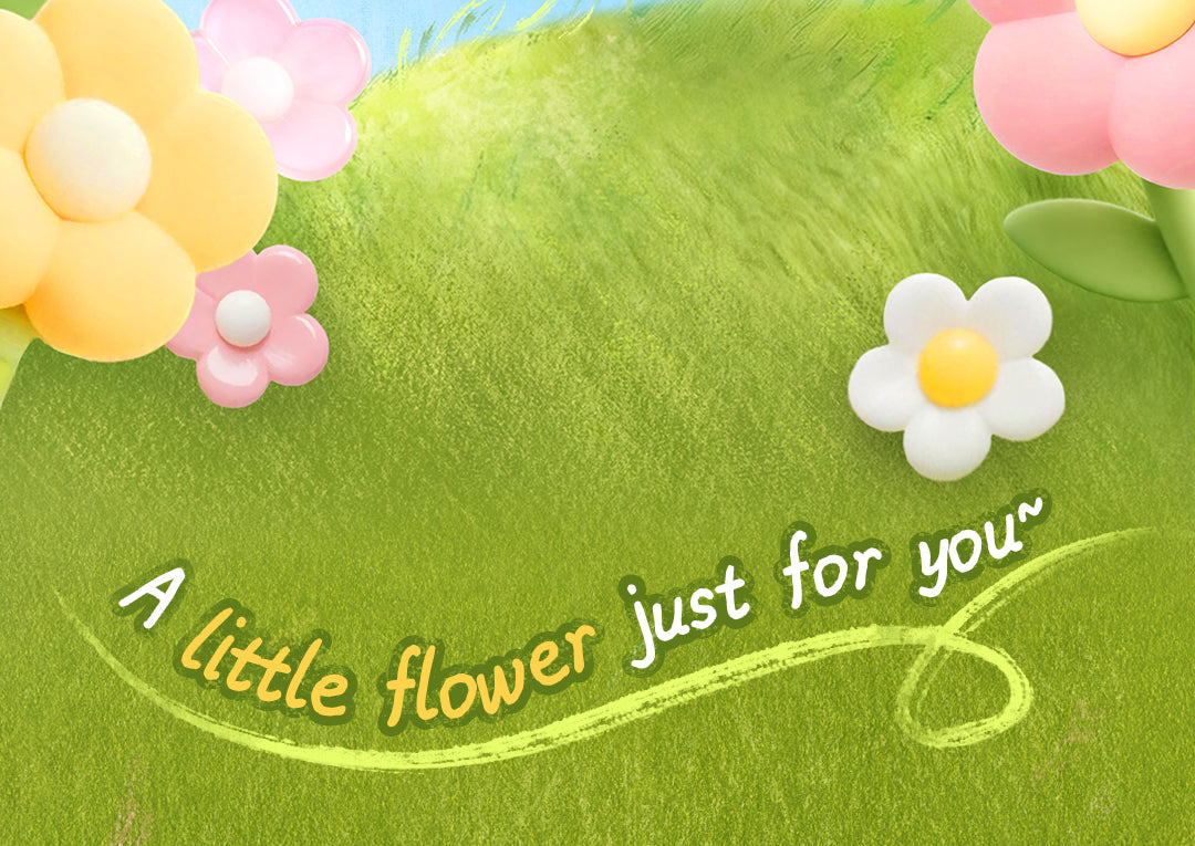 Rolife Nanci Spring Bear MN003 message graphic with flower gift text.