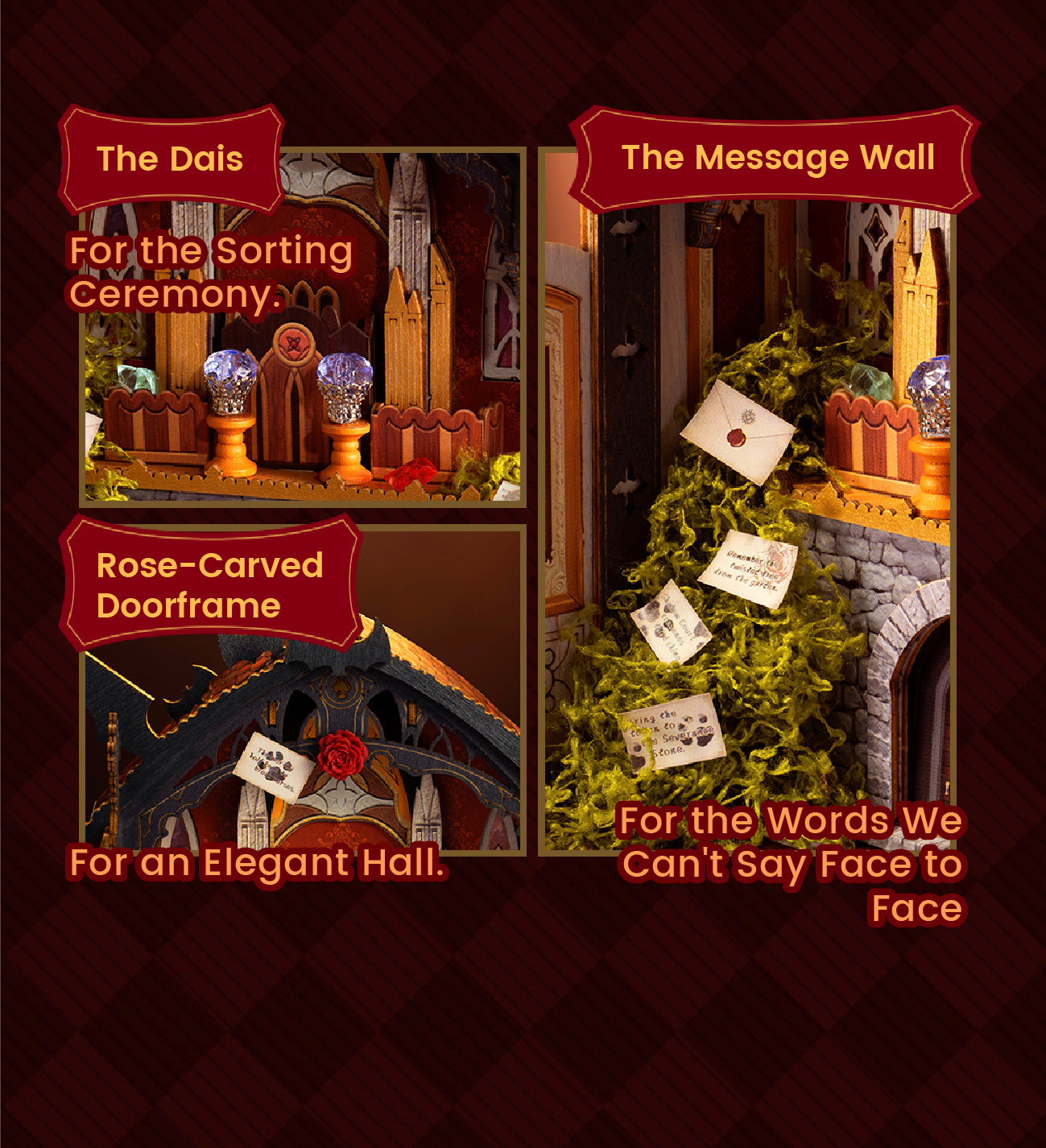 Rolife Rosa Salon DIY Miniature House feature detail collage