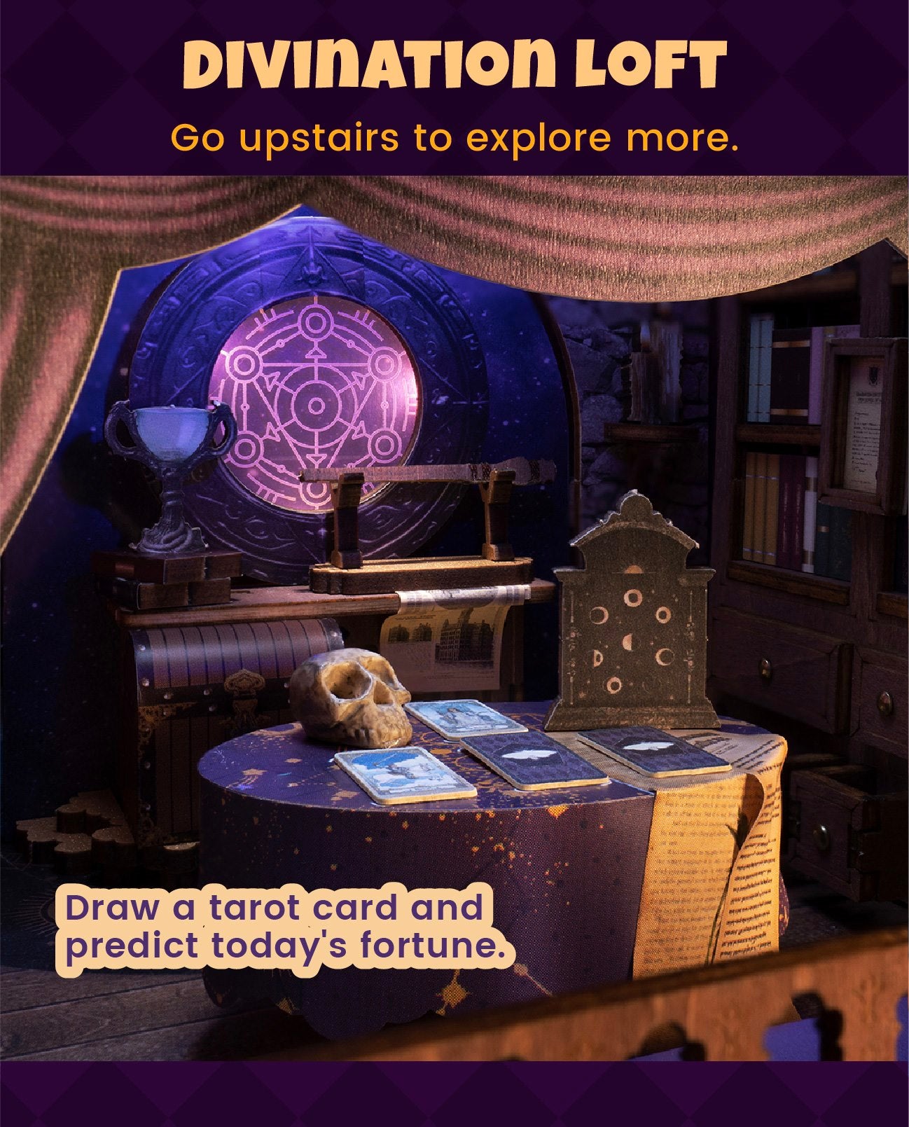 Whisper Magic Shop snap-fit assembly and no-glue instruction graphic