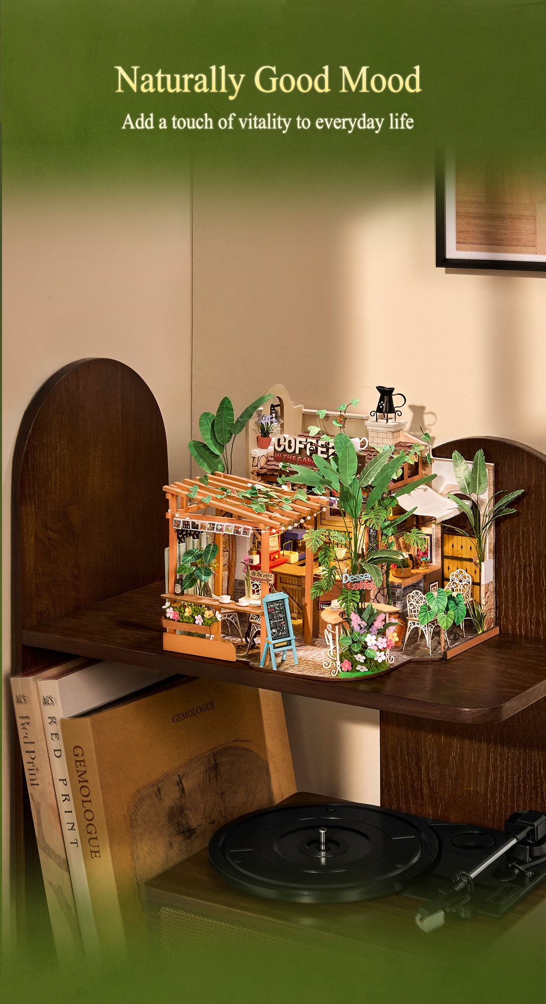 Leafree Café collection display with matching miniature kits