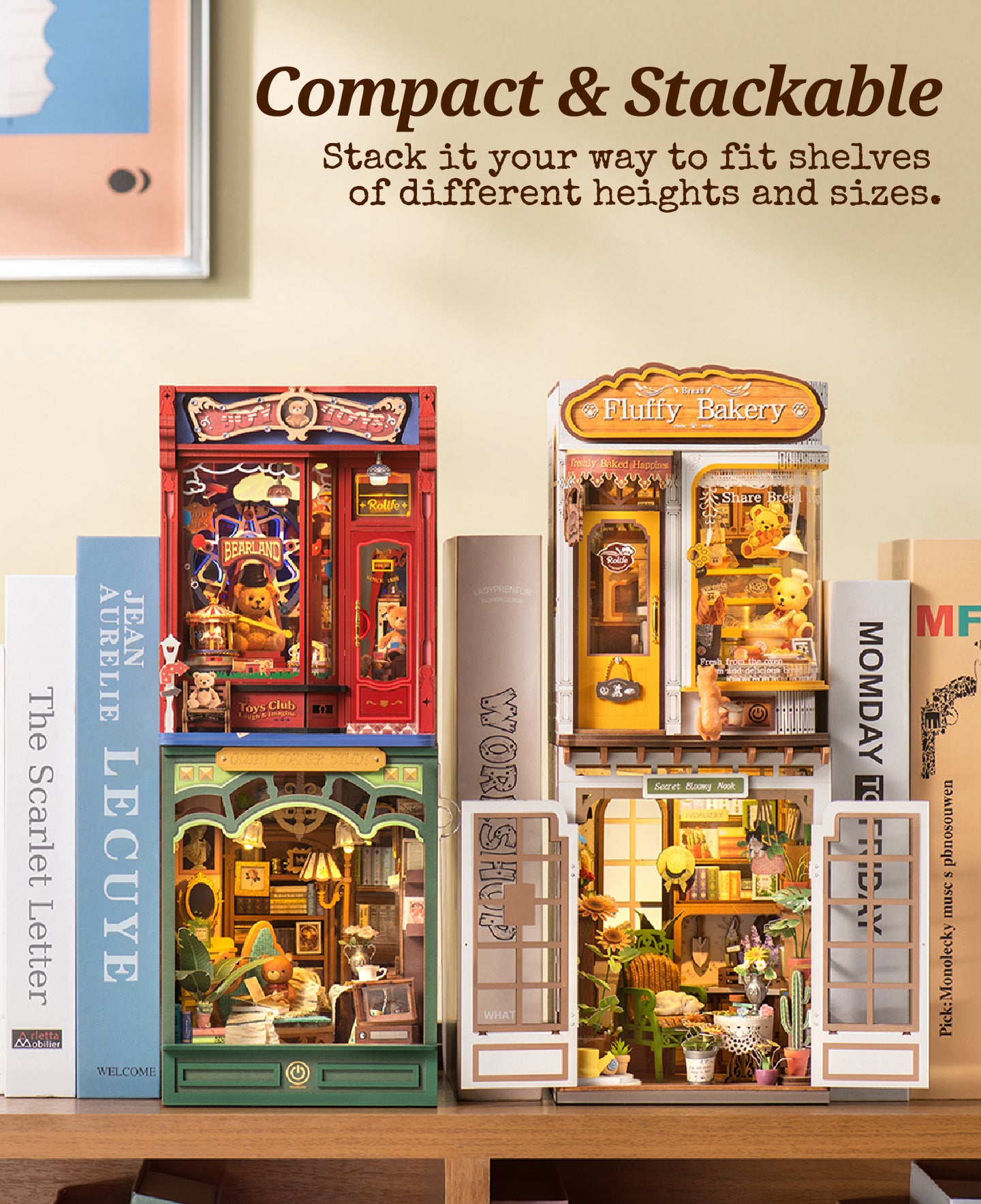 Fluffy Bakery detail image showing Dustproof Design: Discover inside through a clear shop window.