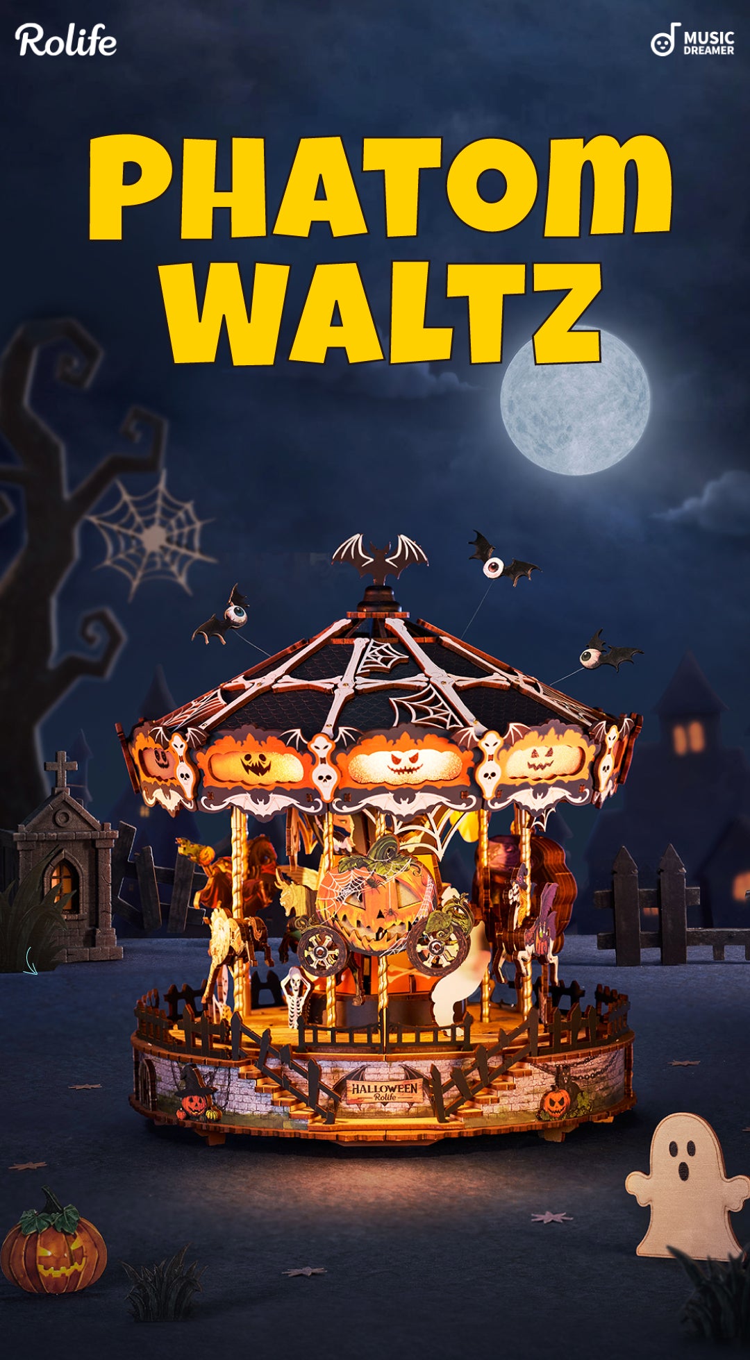 Phantom Waltz detail image showing A Spooky Challenge: The three-star difficulty level offers the right kind of challenge for builders.