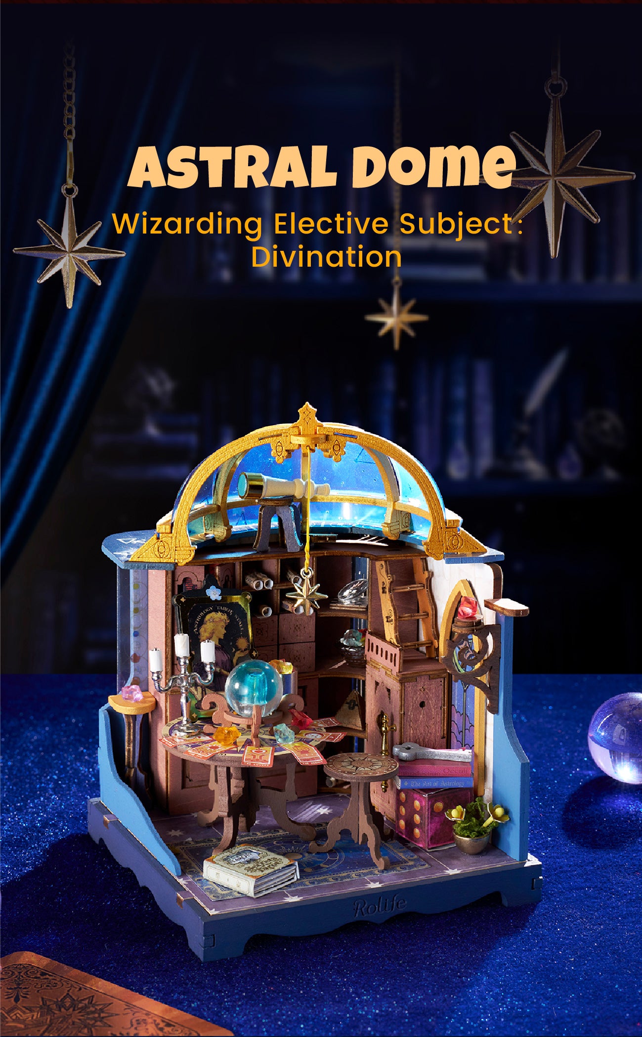 Rolife Astral Dome DIY Miniature House completed product lifestyle display