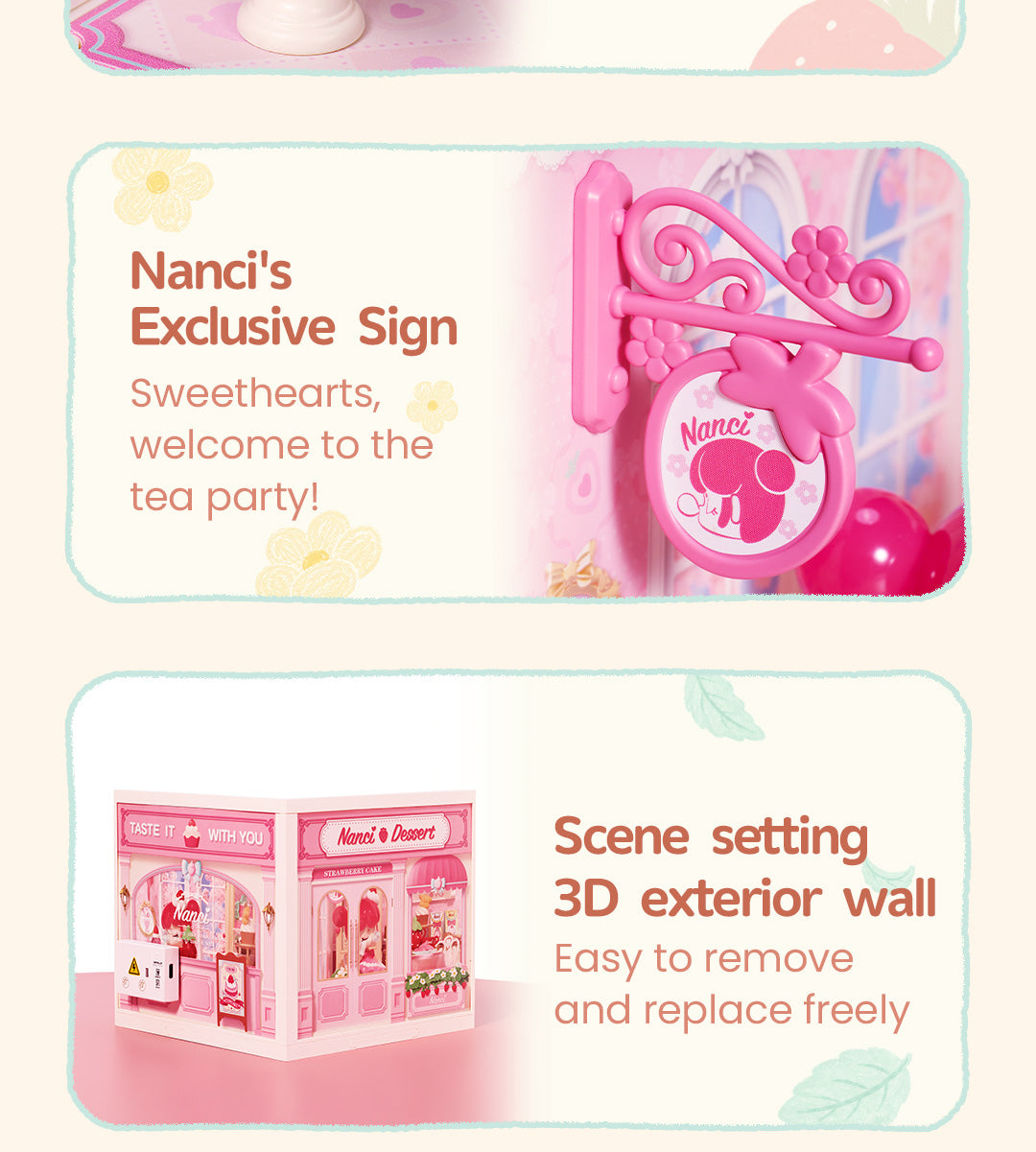 Rolife Nanci Strawberry Teatime Super Creator detail image showing nanci