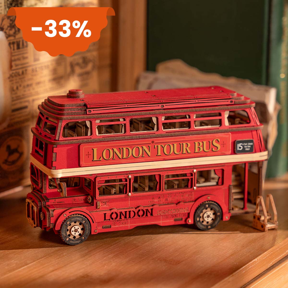 Rolife 3D Wooden Puzzle- London Bus TGM02