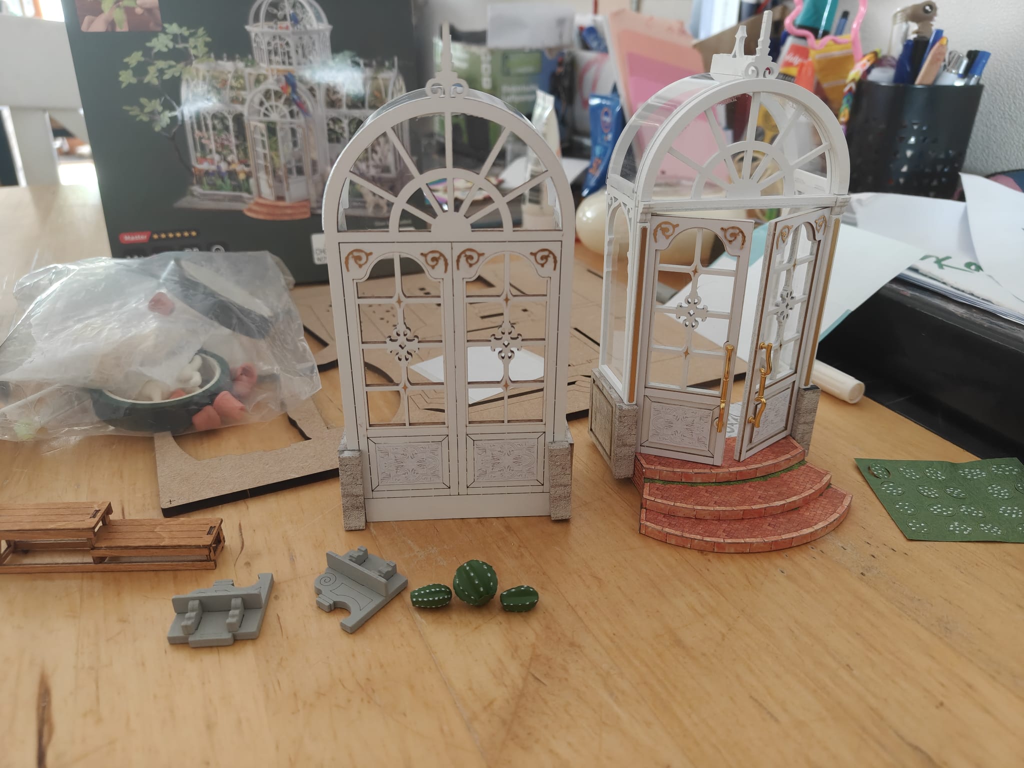 Oxygen Oasis doors, dome, and greenhouse frame in progress