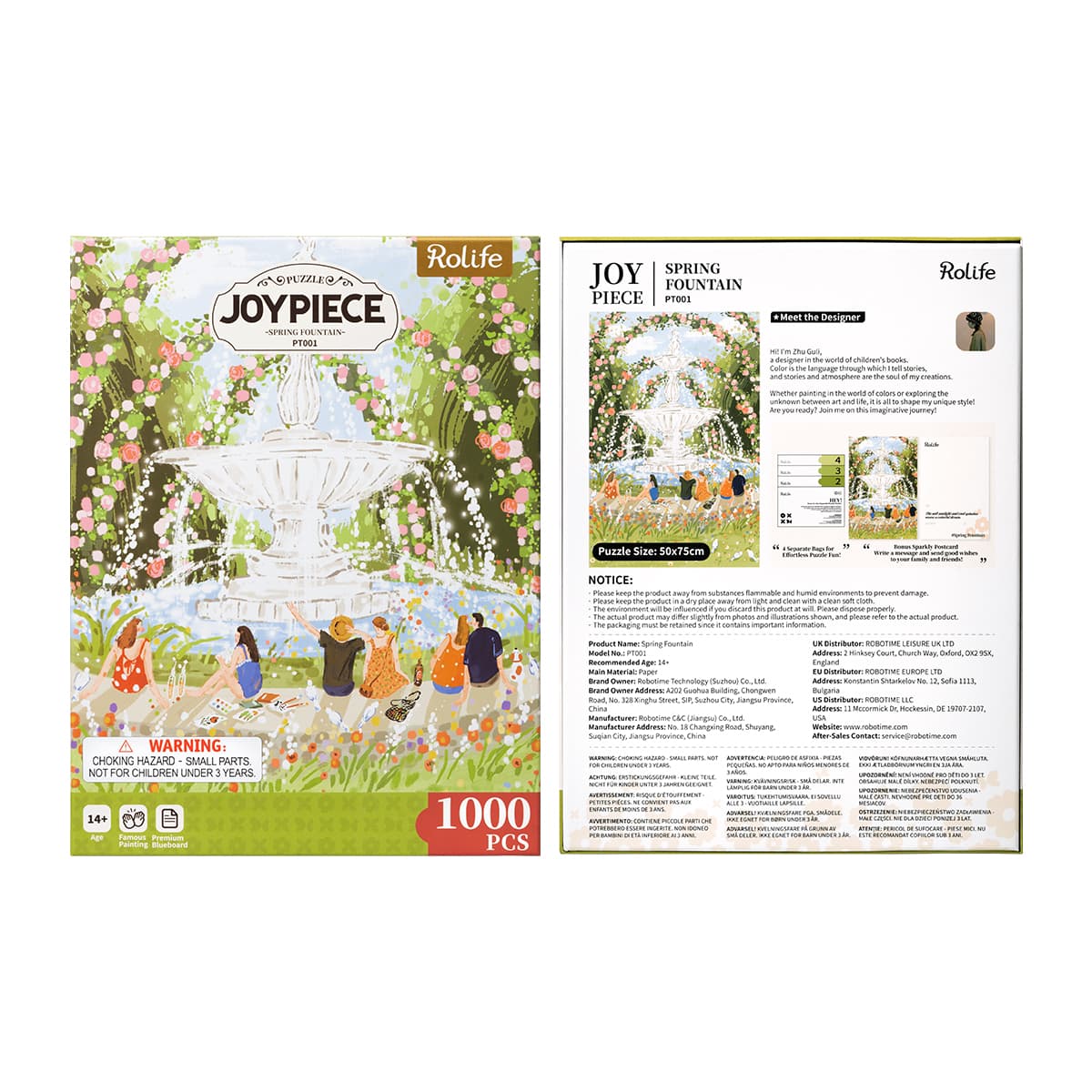 Rolife 1000 Piece Jigsaw Puzzle - Afternoon Fountain PT001
