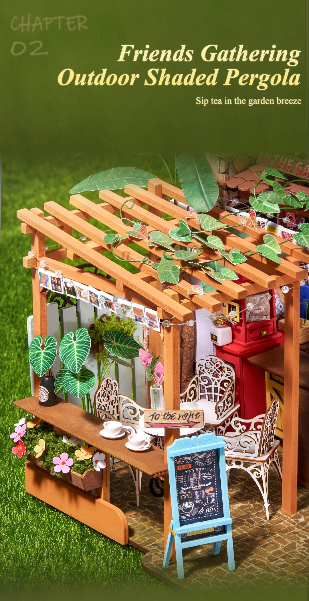 Leafree Café detail image showing A Peaceful Corner for Two: A round table and two chairs invite leisurely talks over coffee.